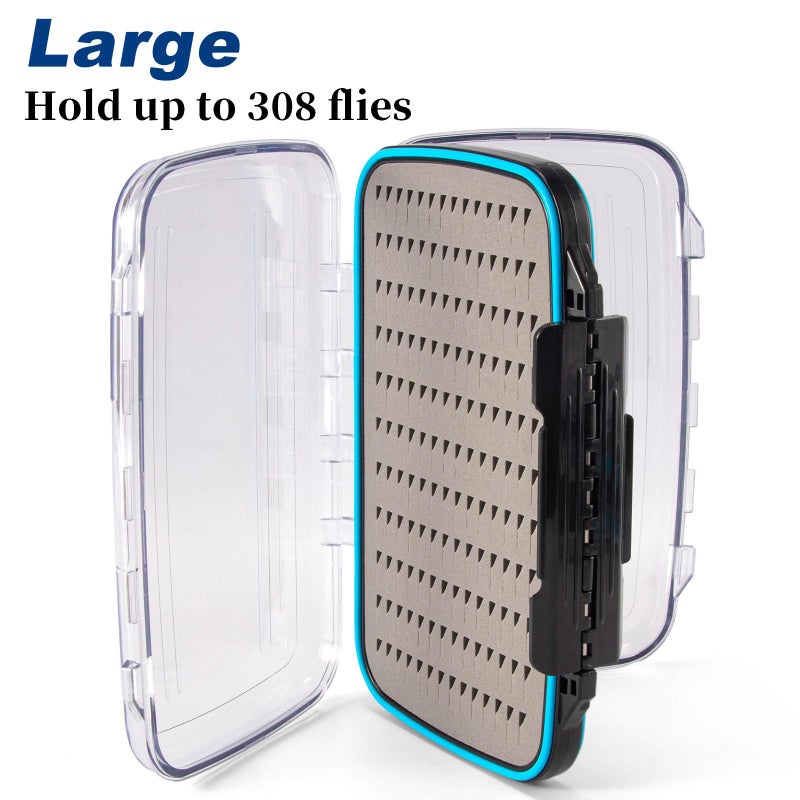 Dr.Fish Fly Fishing Box, Flies Storage Case Waterproof Silicone Double Sided Clam Fishing Jig Boxes Crappie Panfish Trout Large - Image 3